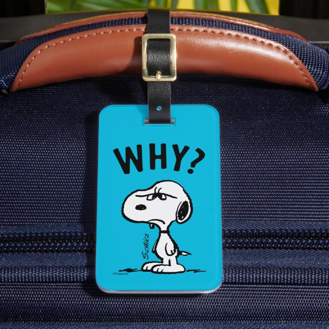 Peanuts | Snoopy Wonders Why? Luggage Tag (Front Insitu 2)