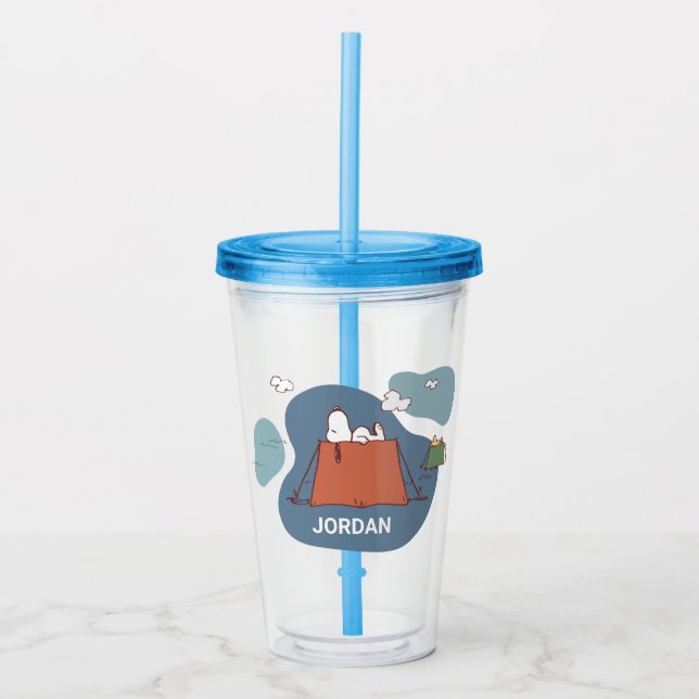 Peanuts | Snoopy & Woodstock | Add Your Name Acrylic Tumbler (Front)