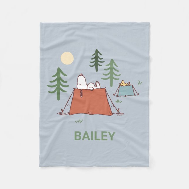 Peanuts | Snoopy & Woodstock | Add Your Name Fleece Blanket (Front)