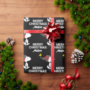Peanuts   Snoopy & Woodstock   Add Your Name Wrapping Paper