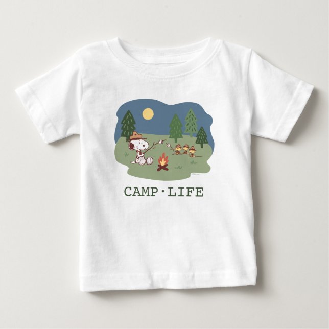 Peanuts | Snoopy & Woodstock at the Campfire Baby T-Shirt (Front)