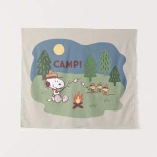Peanuts   Snoopy & Woodstock at the Campfire Tapestry