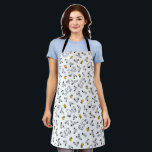 Peanuts | Snoopy & Woodstock B&W Flower Pattern Apron<br><div class="desc">Check out this fun Peanuts design featuring Snoopy and Woodstock.</div>