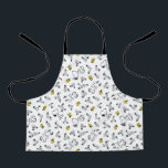 Peanuts | Snoopy & Woodstock B&W Flower Pattern Apron<br><div class="desc">Check out this fun Peanuts design featuring Snoopy and Woodstock.</div>