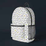 Peanuts | Snoopy & Woodstock B&W Flower Pattern Printed Backpack<br><div class="desc">Check out this fun Peanuts design featuring Snoopy and Woodstock.</div>