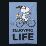 Peanuts | Snoopy & Woodstock Bicycle Tea Towel<br><div class="desc">Check out this awesome Peanuts design featuring Snoopy and Woodstock.</div>