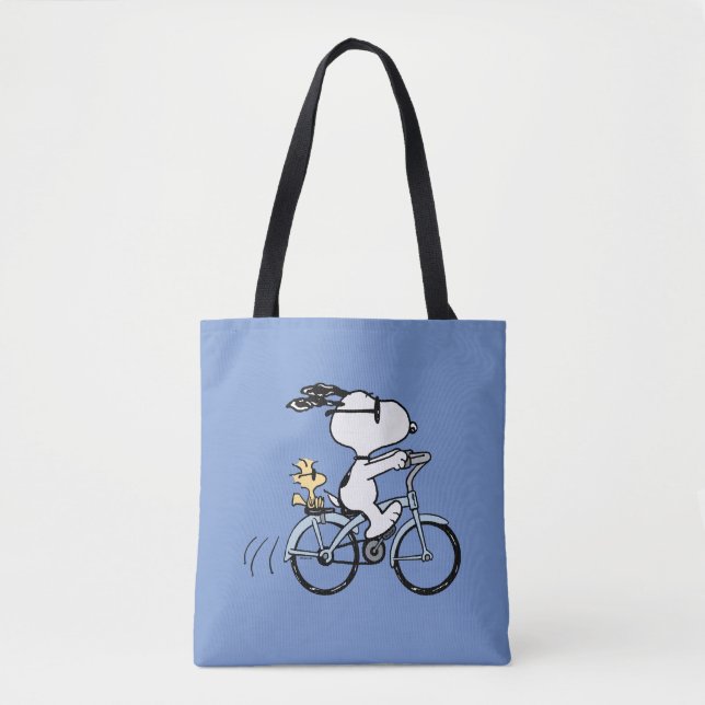 Peanuts | Snoopy & Woodstock Bicycle Tote Bag (Front)