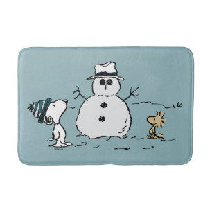 Peanuts   Snoopy & Woodstock Build A Snowman Bath Mat