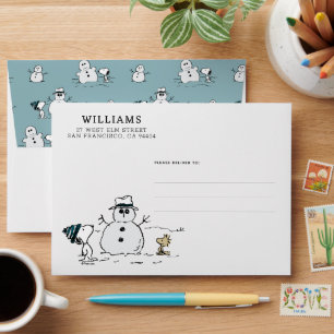 Peanuts   Snoopy & Woodstock Build A Snowman Envelope