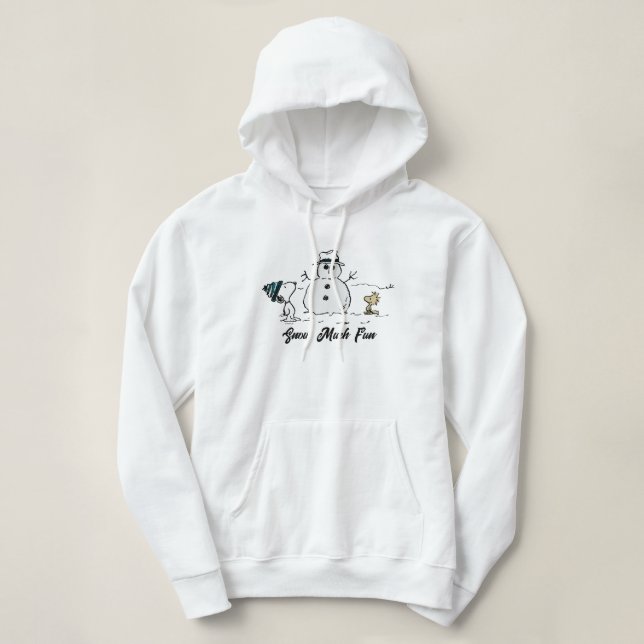 Peanuts | Snoopy & Woodstock Build A Snowman Hoodie (Design Front)