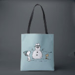 Peanuts | Snoopy & Woodstock Build A Snowman Tote Bag<br><div class="desc">Check out this fun Peanuts design featuring Snoopy and Woodstock.</div>