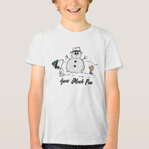Peanuts   Snoopy & Woodstock Build A Snowman Tri-Blend Shirt