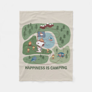 Peanuts   Snoopy & Woodstock Camp Map Fleece Blanket