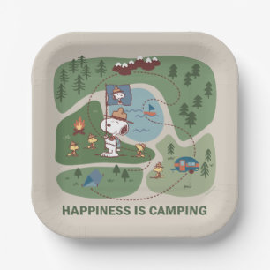 Peanuts   Snoopy & Woodstock Camp Map Paper Plate