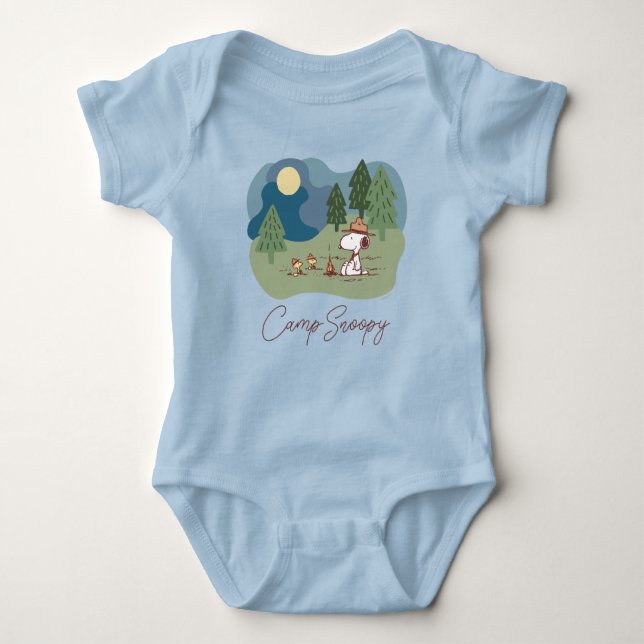 Peanuts | Snoopy & Woodstock Camp Site Baby Bodysuit (Front)