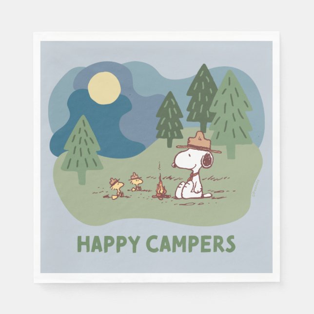 Peanuts | Snoopy & Woodstock Camp Site Napkin (Front)