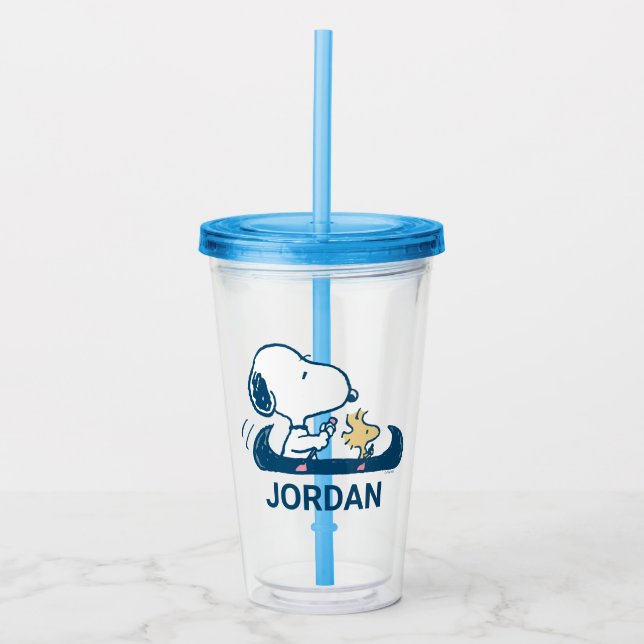 Peanuts | Snoopy & Woodstock Canoe Acrylic Tumbler (Front)
