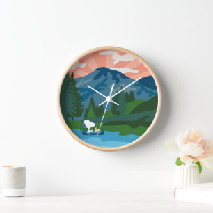 Peanuts Snoopy & Woodstock Canoe Clock
