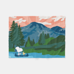 Peanuts   Snoopy & Woodstock Canoe Fleece Blanket