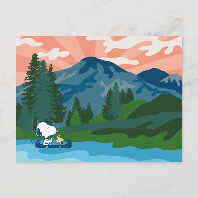 Peanuts | Snoopy & Woodstock Canoe Postcard (Front)