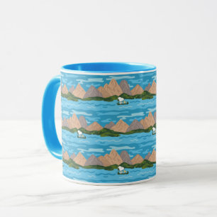 Peanuts   Snoopy & Woodstock Canoe Ride Pattern Mug