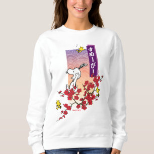 Peanuts Snoopy & Woodstock Cherry Blossom Branch Sweatshirt