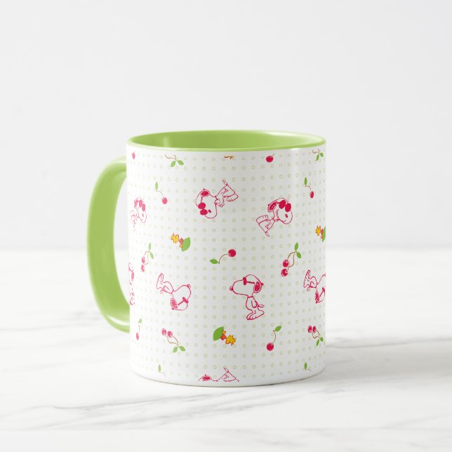 Peanuts | Snoopy & Woodstock Cherry Pattern Mug (Front Left)
