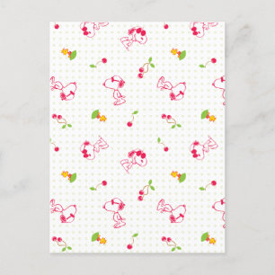 Peanuts   Snoopy & Woodstock Cherry Pattern Postcard