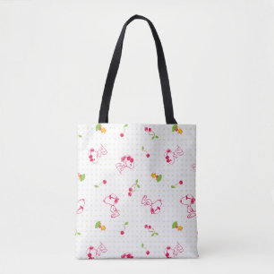 Peanuts   Snoopy & Woodstock Cherry Pattern Tote Bag
