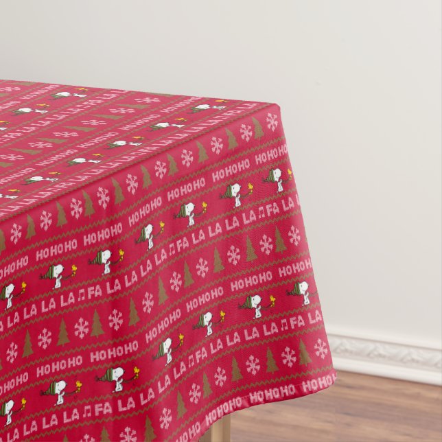 Peanuts | Snoopy & Woodstock Christmas Sweater Tablecloth (In Situ)