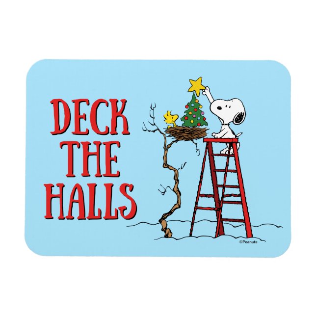 Peanuts | Snoopy & Woodstock Christmas Tree Magnet (Horizontal)