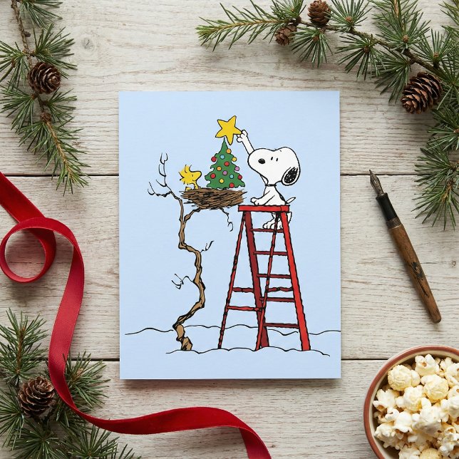 Peanuts | Snoopy & Woodstock Christmas Tree Postcard (Creator Uploaded)