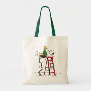 Peanuts   Snoopy & Woodstock Christmas Tree Tote Bag