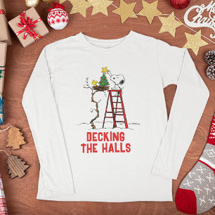 Peanuts   Snoopy & Woodstock Christmas Tree Tri-Blend Shirt