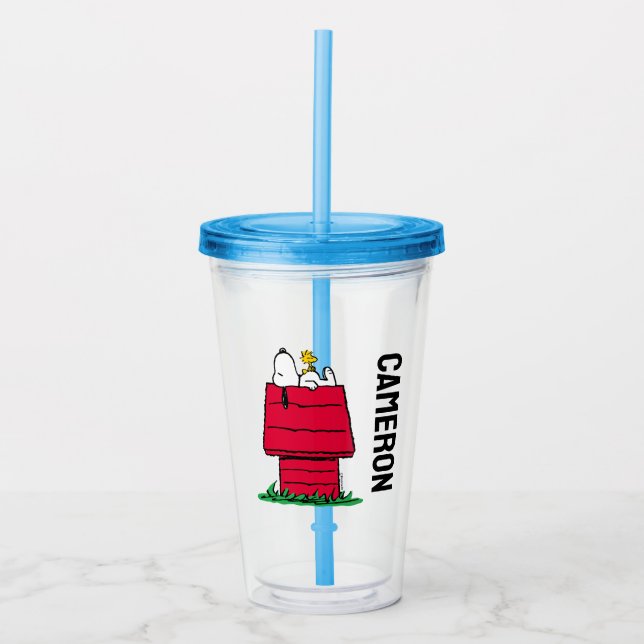 Peanuts | Snoopy & Woodstock Doghouse Acrylic Tumbler (Front)