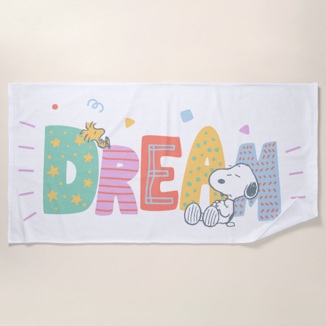 Peanuts | Snoopy & Woodstock Dream Beach Towel (Front)