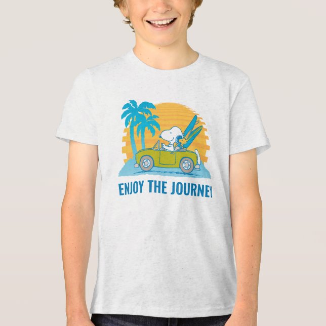 Peanuts | Snoopy & Woodstock Enjoy the Journey Tri-Blend Shirt (Front)