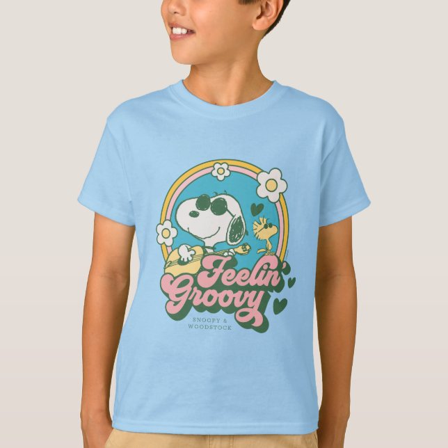Peanuts | Snoopy & Woodstock Feelin' Groovy T-Shirt (Front)