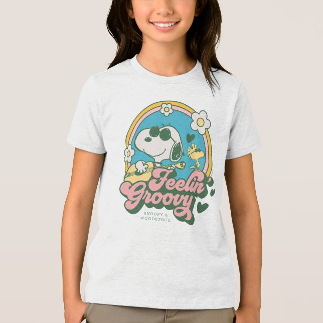 Peanuts | Snoopy & Woodstock Feelin' Groovy Tri-Blend Shirt (Front)