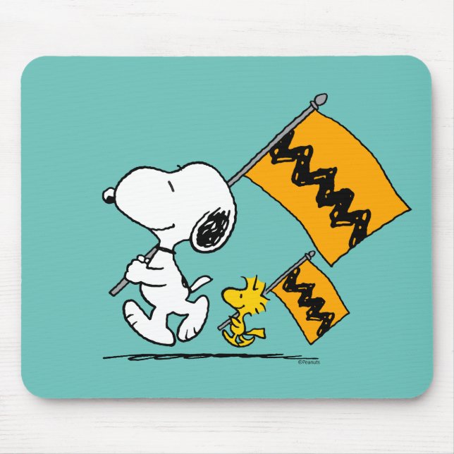 Peanuts | Snoopy & Woodstock Flags Mouse Pad (Front)