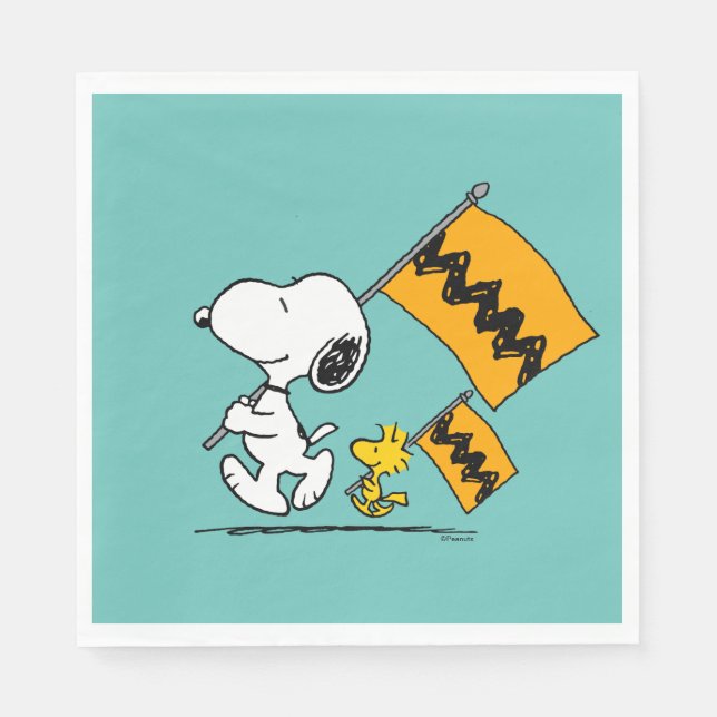 Peanuts | Snoopy & Woodstock Flags Napkin (Front)