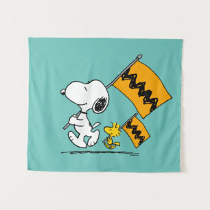 Peanuts   Snoopy & Woodstock Flags Tapestry