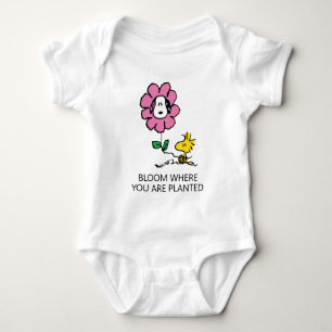 Peanuts Snoopy & Woodstock Flower Baby Bodysuit
