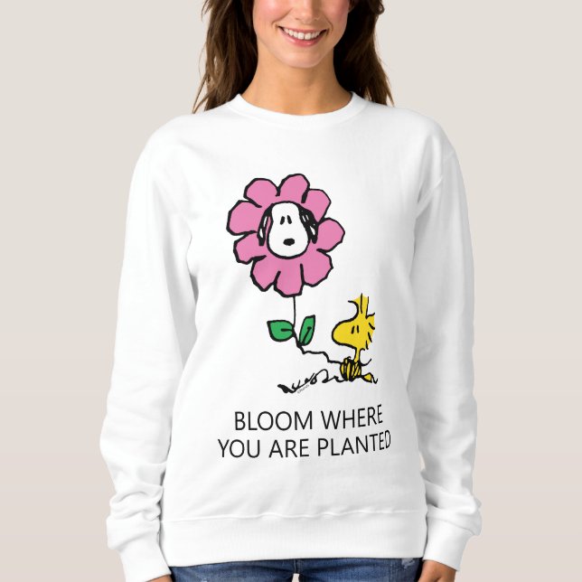 Peanuts | Snoopy & Woodstock Flower Sweatshirt (Front)