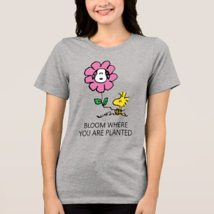 Peanuts   Snoopy & Woodstock Flower Tri-Blend Shirt