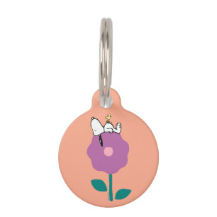Peanuts   Snoopy & Woodstock Flower Whistle Pet Tag