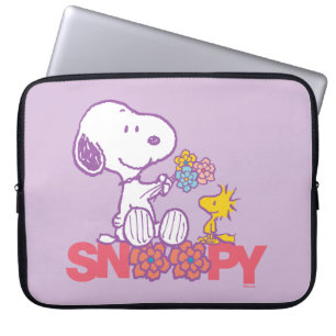 Peanuts   Snoopy & Woodstock Flowers Laptop Sleeve