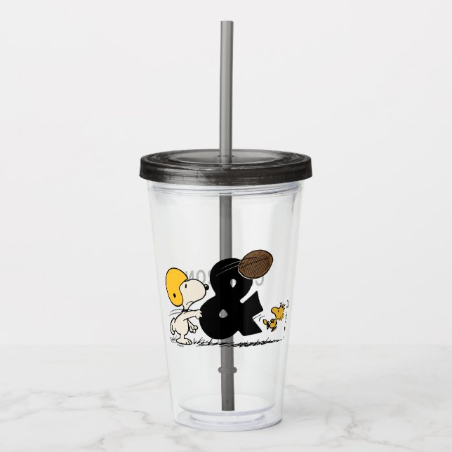 Peanuts | Snoopy & Woodstock Football Acrylic Tumbler (Front)
