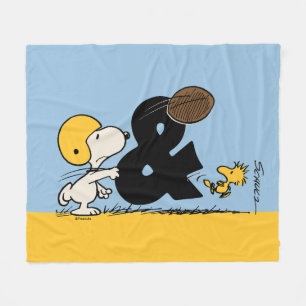 Peanuts Snoopy & Woodstock Football Fleece Blanket