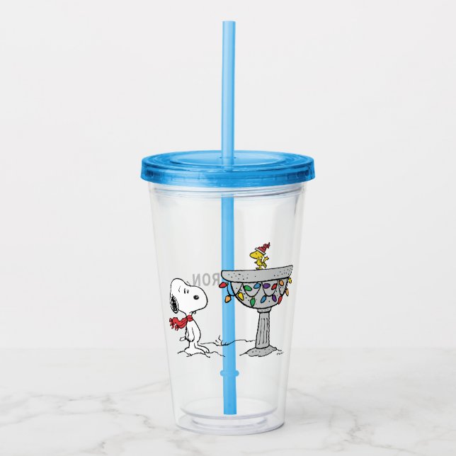 Peanuts | Snoopy & Woodstock Frozen Birdbath Acrylic Tumbler (Front)